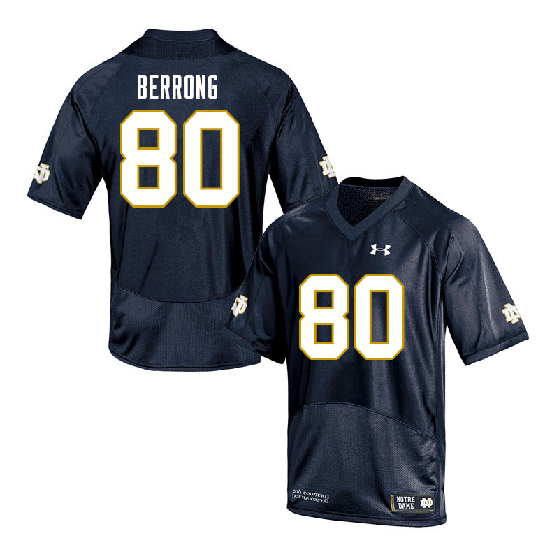 Men's NCAA Notre Dame Fighting Irish #80 Cane Berrong Stitched College Under Armour Authentic Navy Football Jersey GO10O02KW